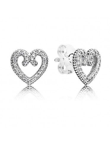 Pendientes Pandora Plata remolinos de corazón 297099CZ