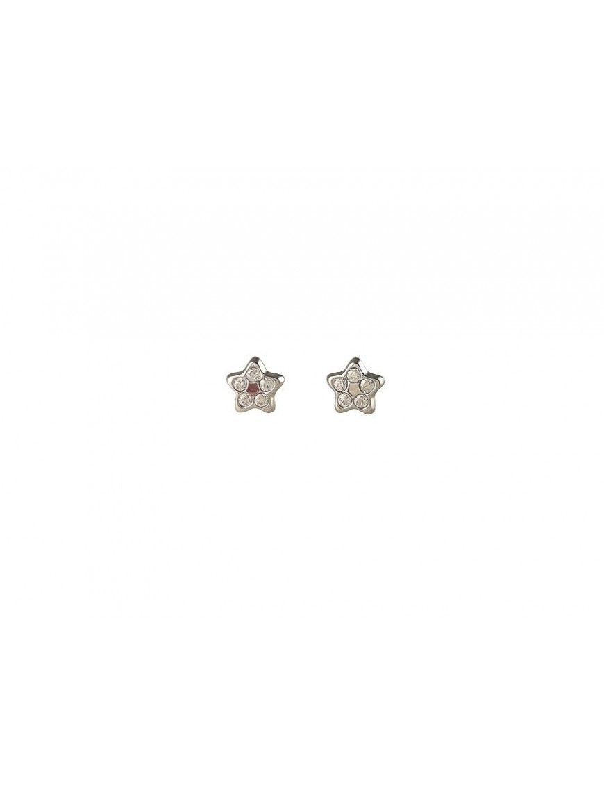 Pendientes Oro Blanco niña estrella 41B4211