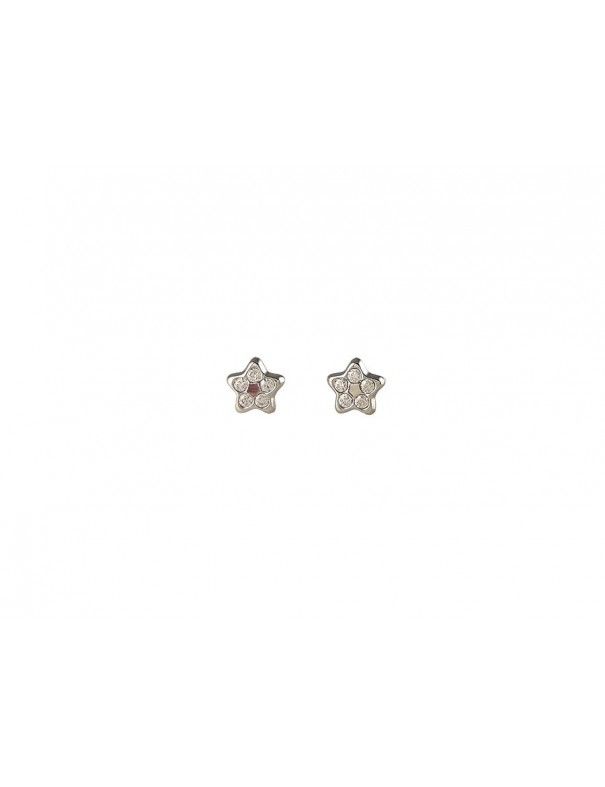 Pendientes Oro Blanco niña estrella 41B4211