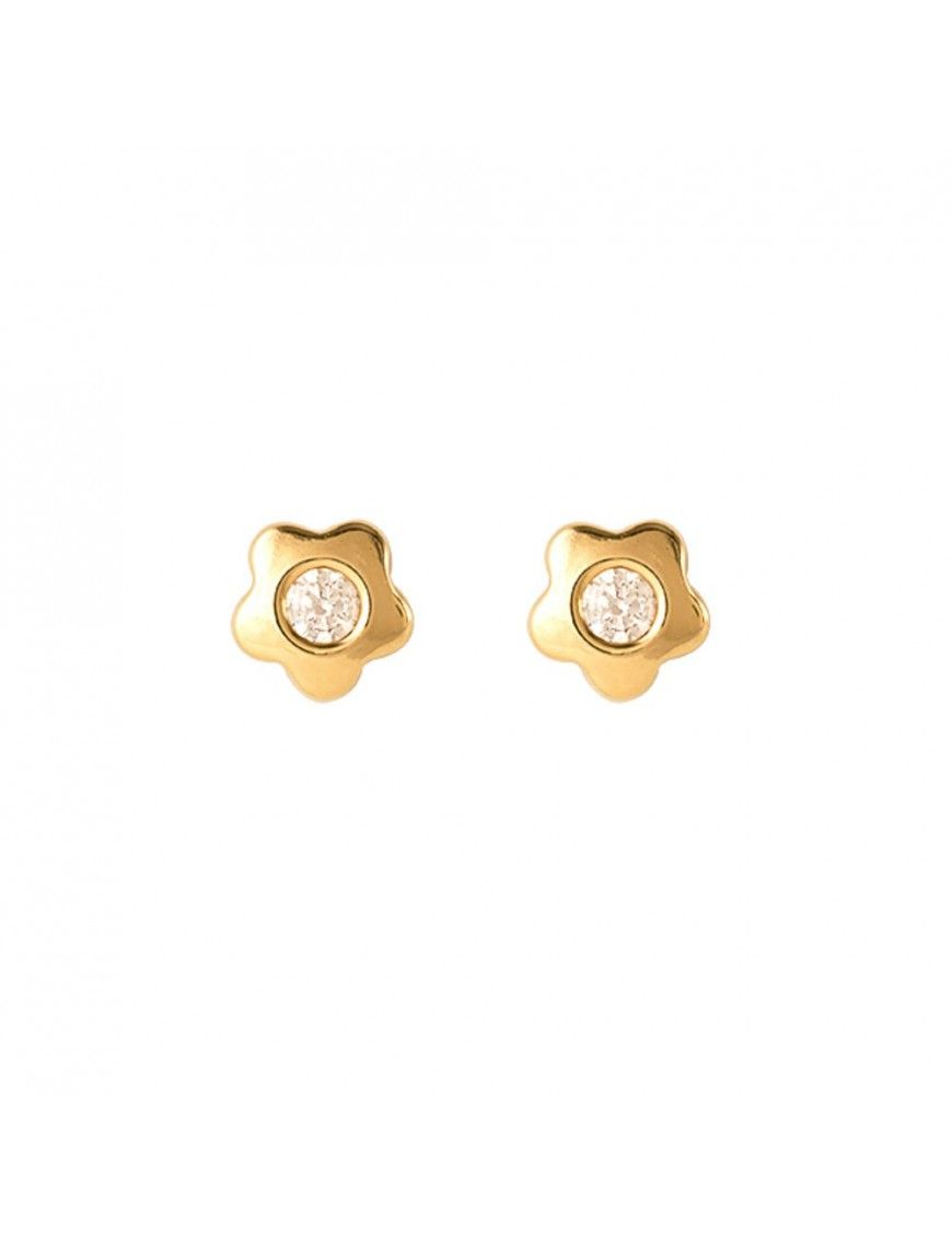 Pendientes Oro Amarillo niña flor 61A1151/1