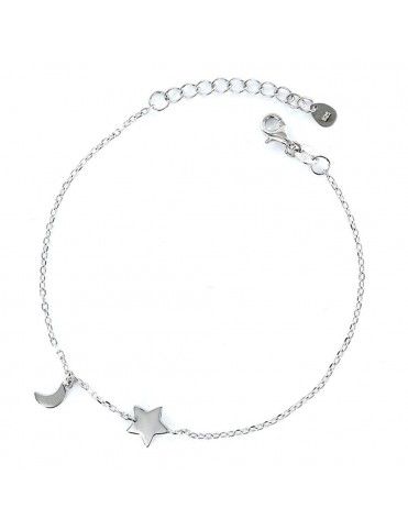 Pulsera Plata Mujer Estrella y Luna 9100485