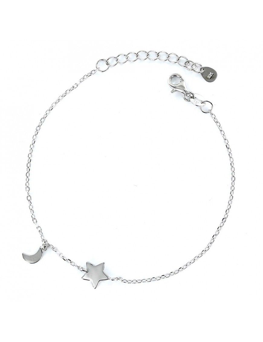 Pulsera Plata Mujer Estrella y Luna 9100485