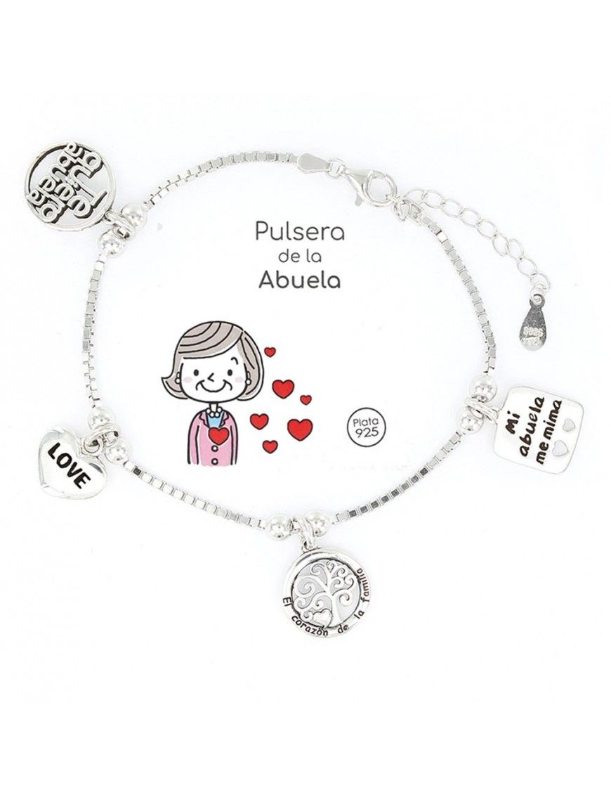 Pulsera Plata Abuela 4 colgantes 9102852
