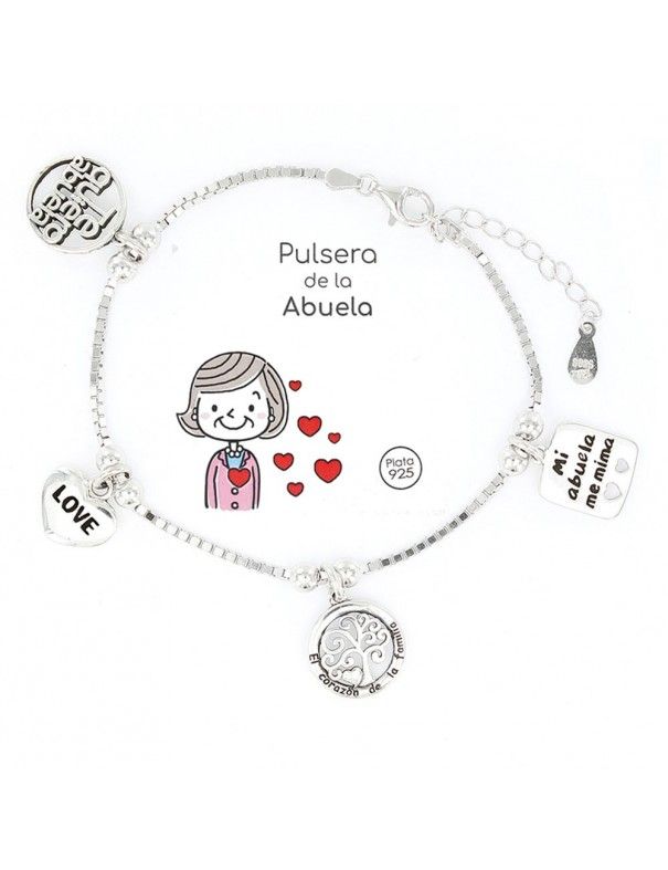 Pulsera Plata Abuela 4 colgantes 9102852