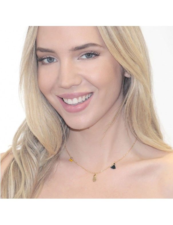 Collar Anartxy Acero Mujer COA475D Piña Cerezas