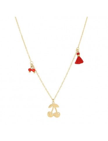Collar Anartxy Acero Mujer COA476D Cerezas