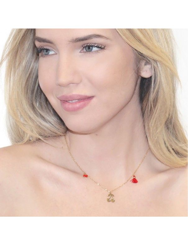 Collar Anartxy Acero Mujer COA476D Cerezas