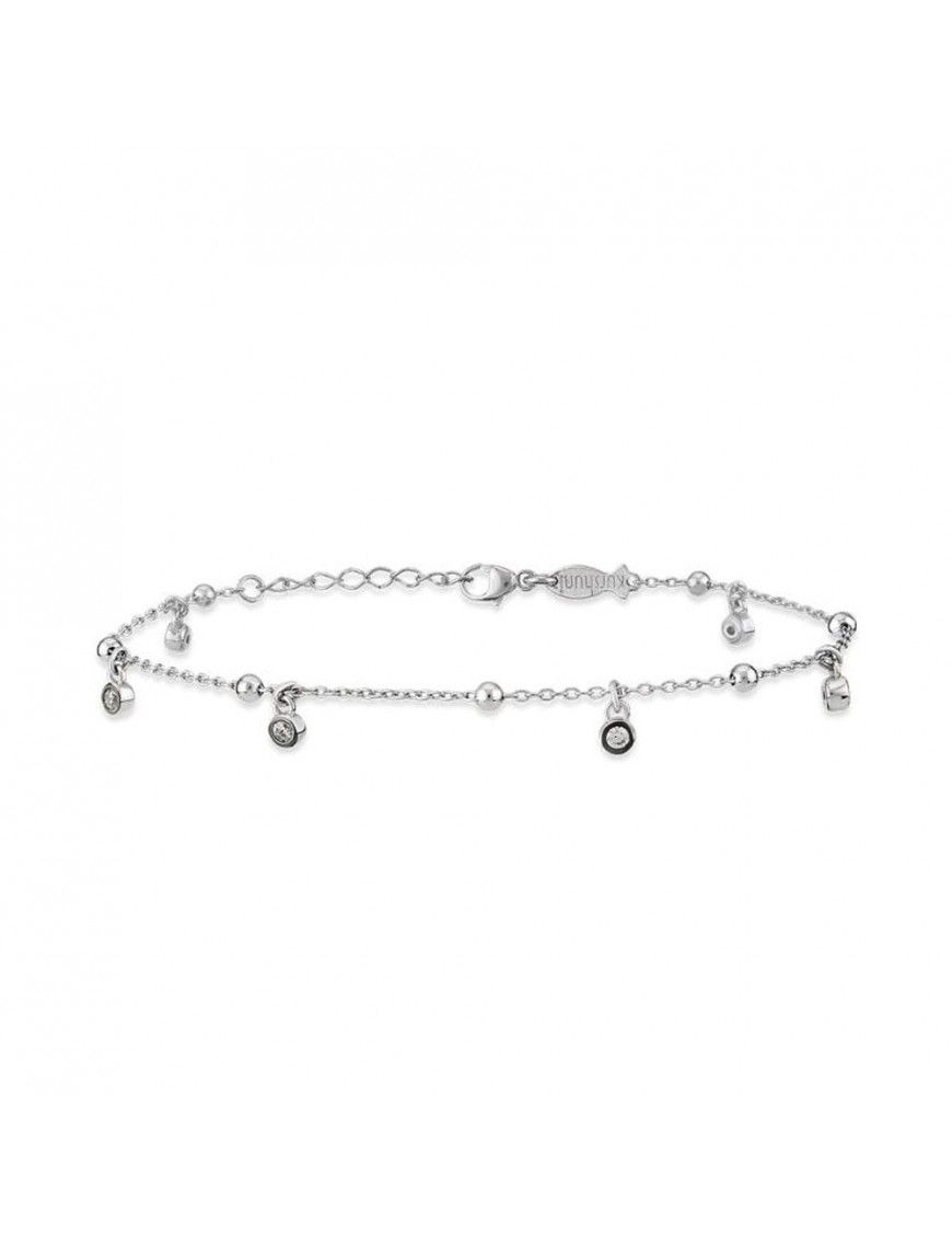 Pulsera Plata Mujer Chatones con circonitas colgantes FZ204K-1