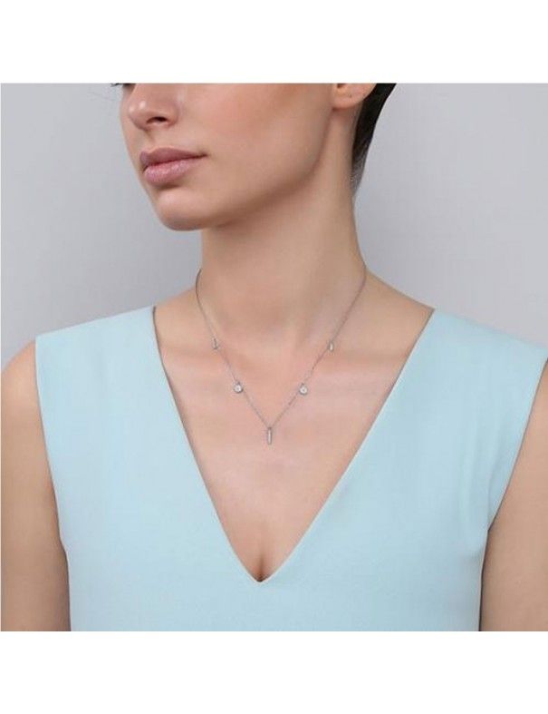 Collar plata Mujer circonitas KL036-2 Necklace.