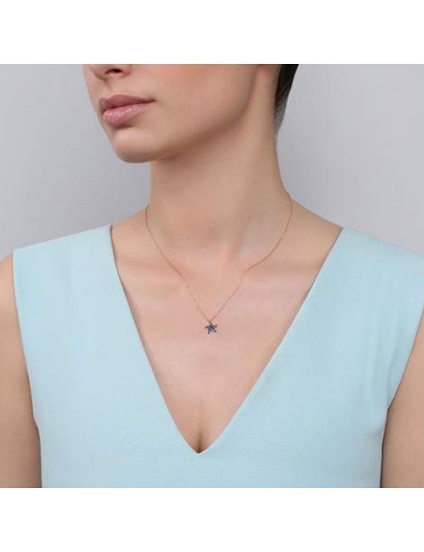Collar plata Mujer estrella circonitas NB566-2