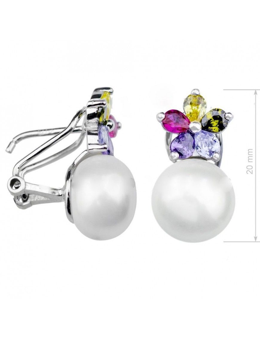 Pendientes Plata Mujer Perla Flor 149871