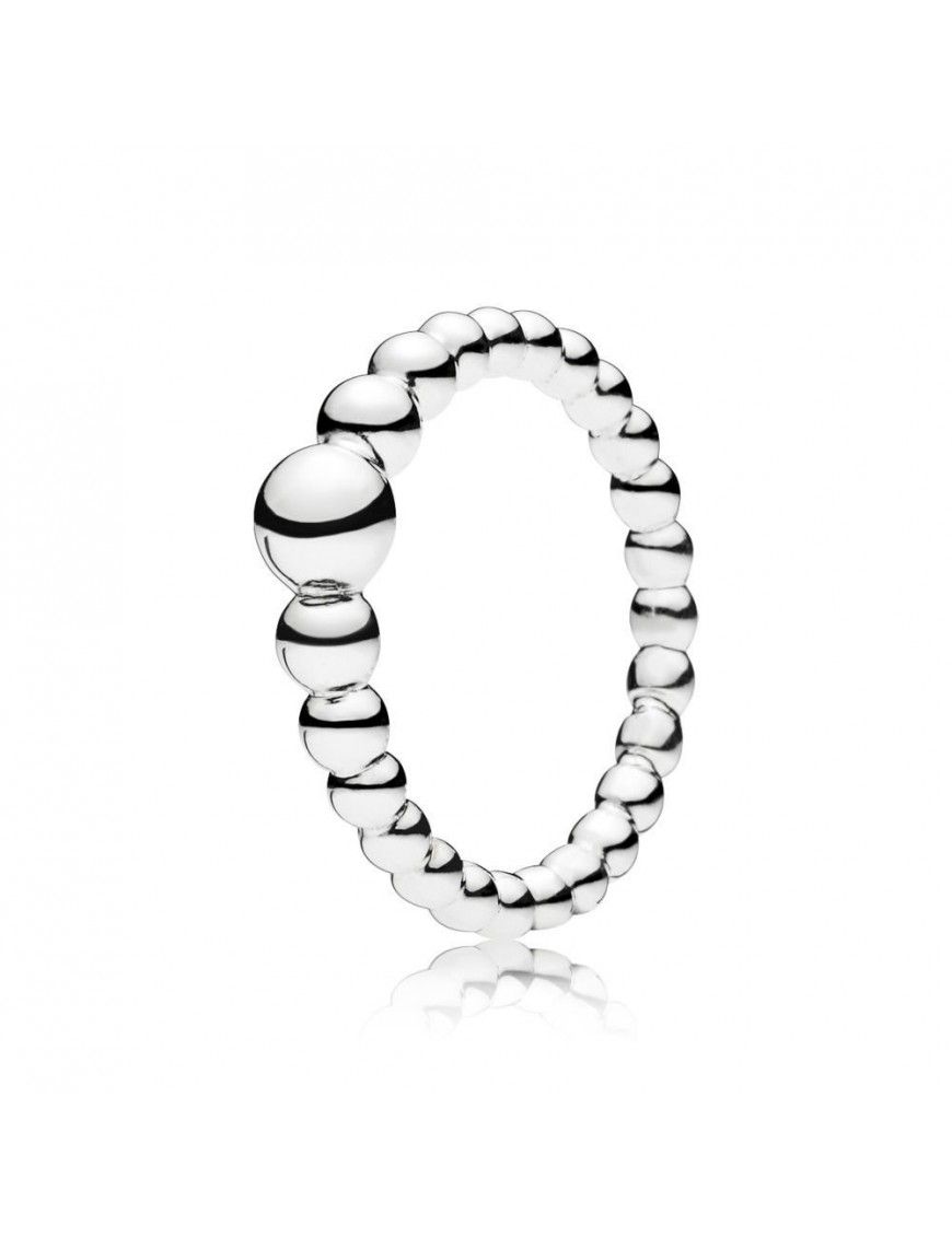 Anillo Pandora Plata cadena de cuentas 197536-54