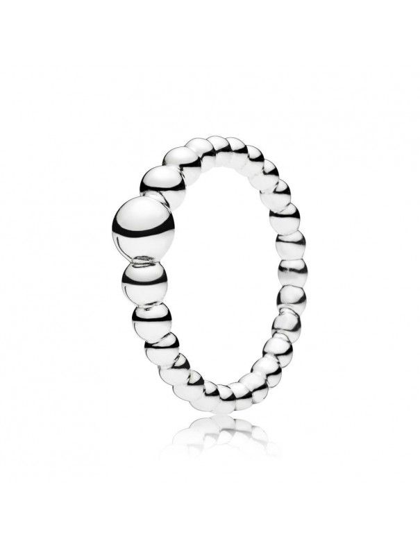 Anillo Pandora Plata cadena de cuentas 197536-54