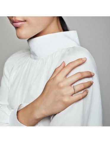 Anillo Pandora Plata cadena de cuentas 197536-54