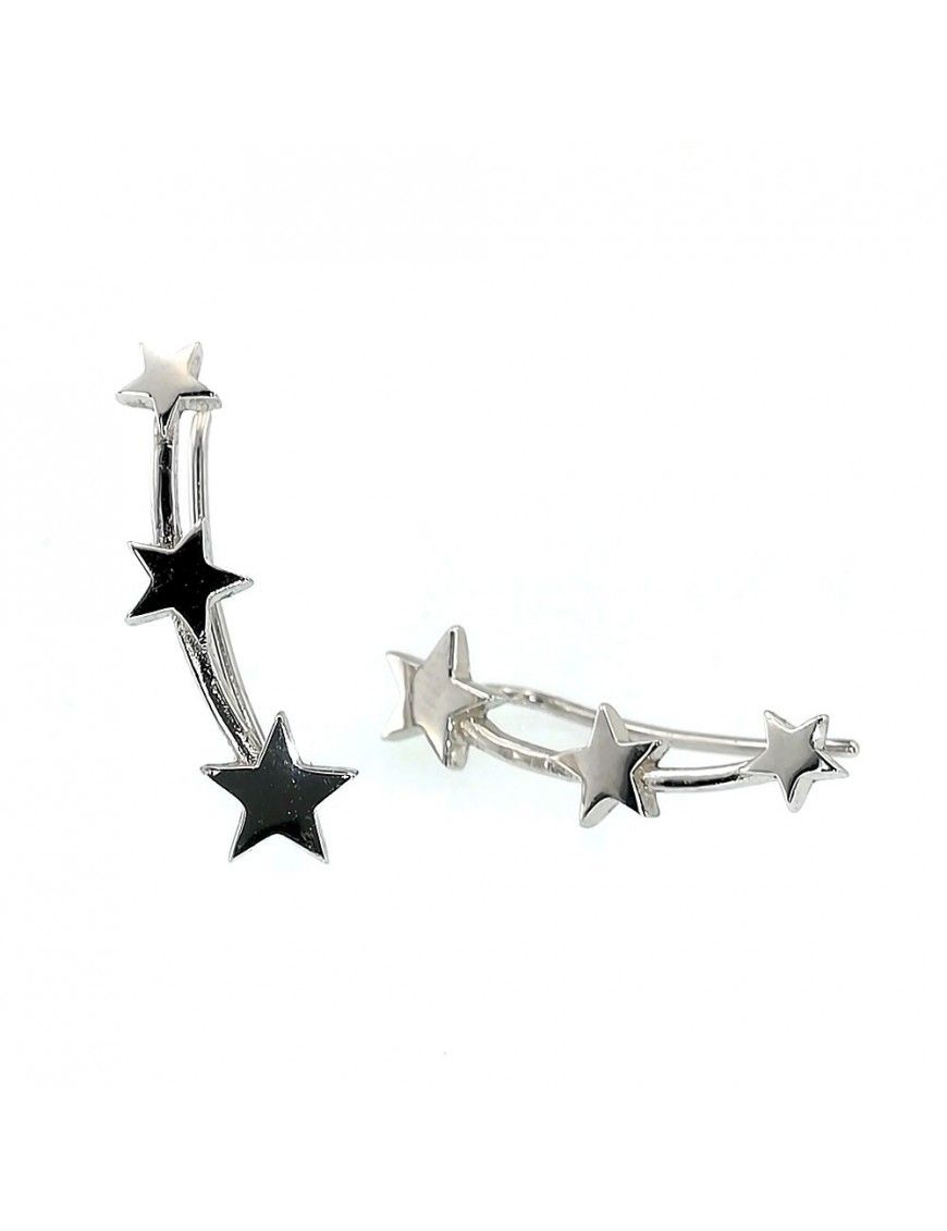 Pendientes plata mujer estrellas trepadoras 9104646