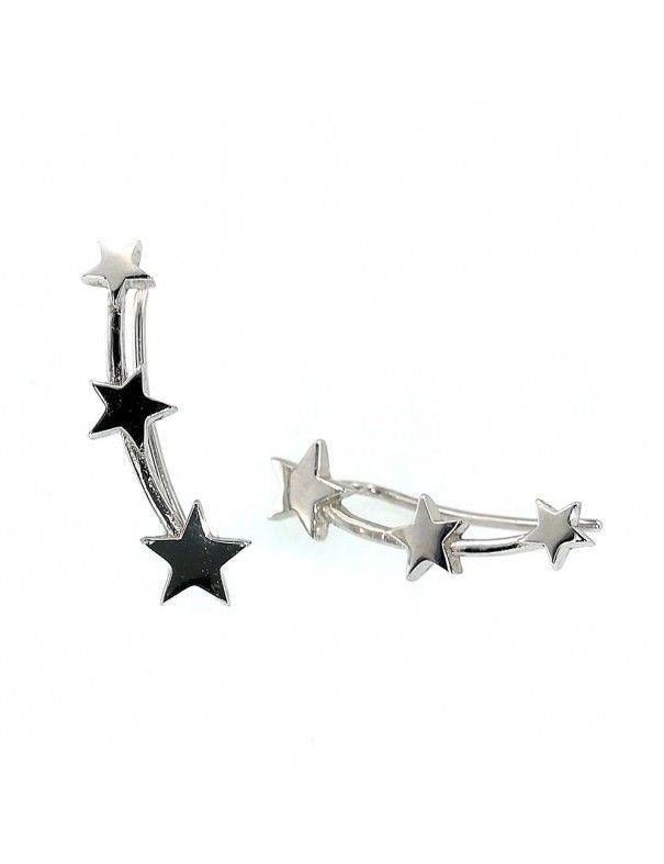 Pendientes plata mujer estrellas trepadoras 9104646