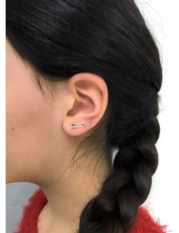 Pendientes plata mujer estrellas trepadoras 9104646