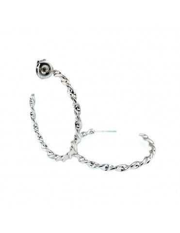Pendientes Plata mujer Aro retorcido 015717-1-1