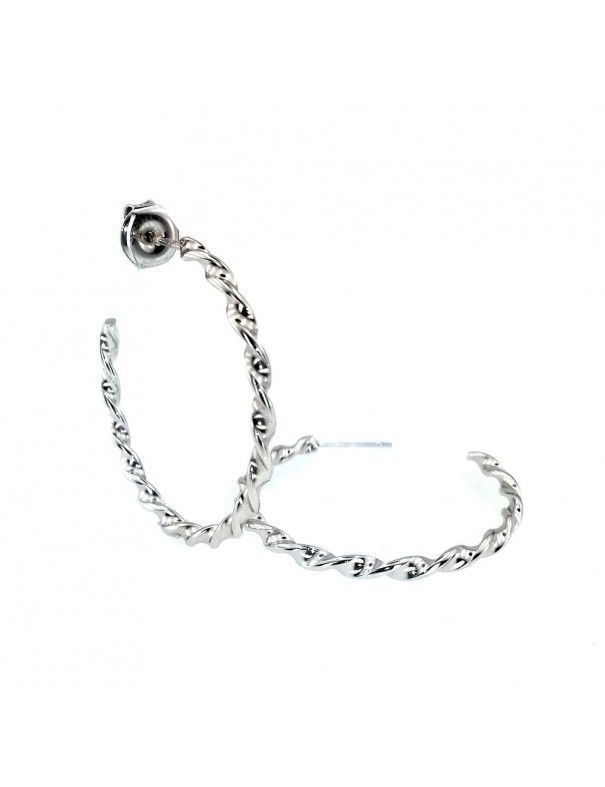 Pendientes Plata mujer Aro retorcido 015717-1-1