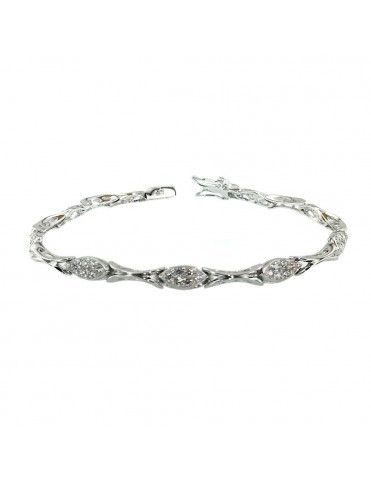 Pulsera plata y circonitas mujer BL9002