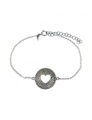 Pulsera Plata círculo con corazón mujer 044836-01-01-cad