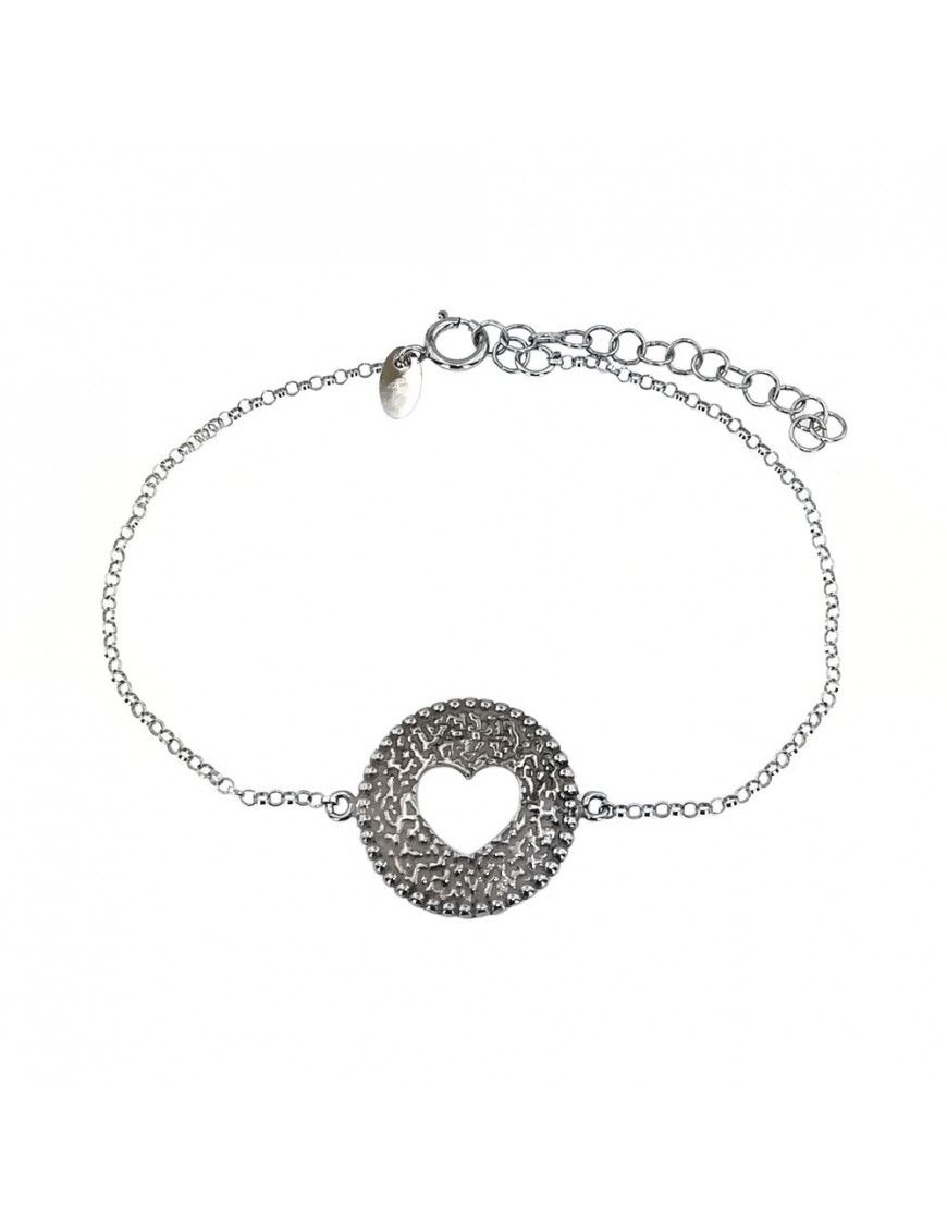 Pulsera Plata círculo con corazón mujer 044836-01-01-cad