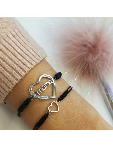 Pulsera Plata mujer macramé 046267-1-1-mac