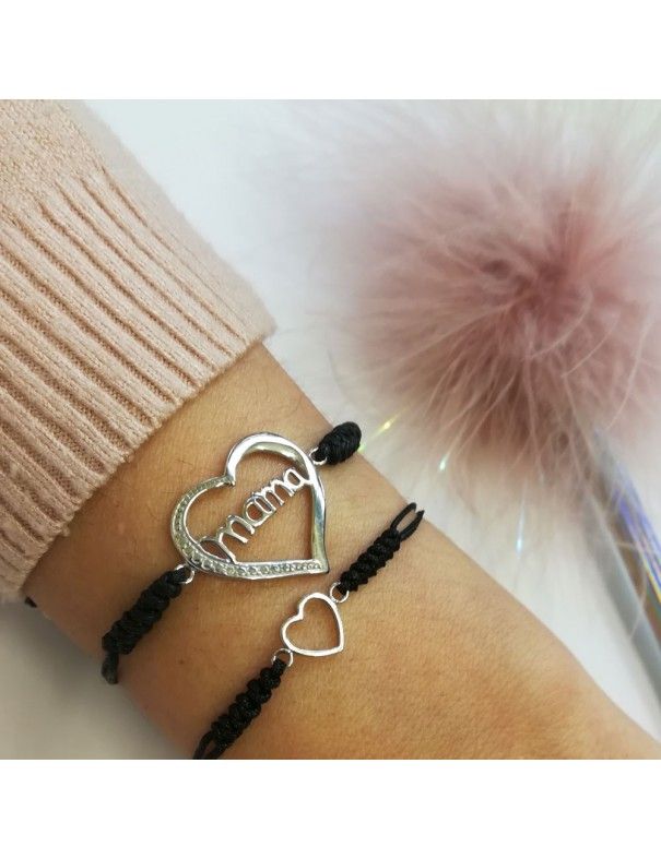 Pulsera Plata mujer macramé 046267-1-1-mac