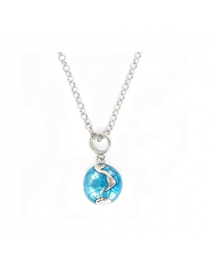 Collar Plata Mujer Bola del mundo 9104158