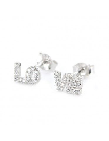 Pendientes Plata Mujer love circonitas 9105666