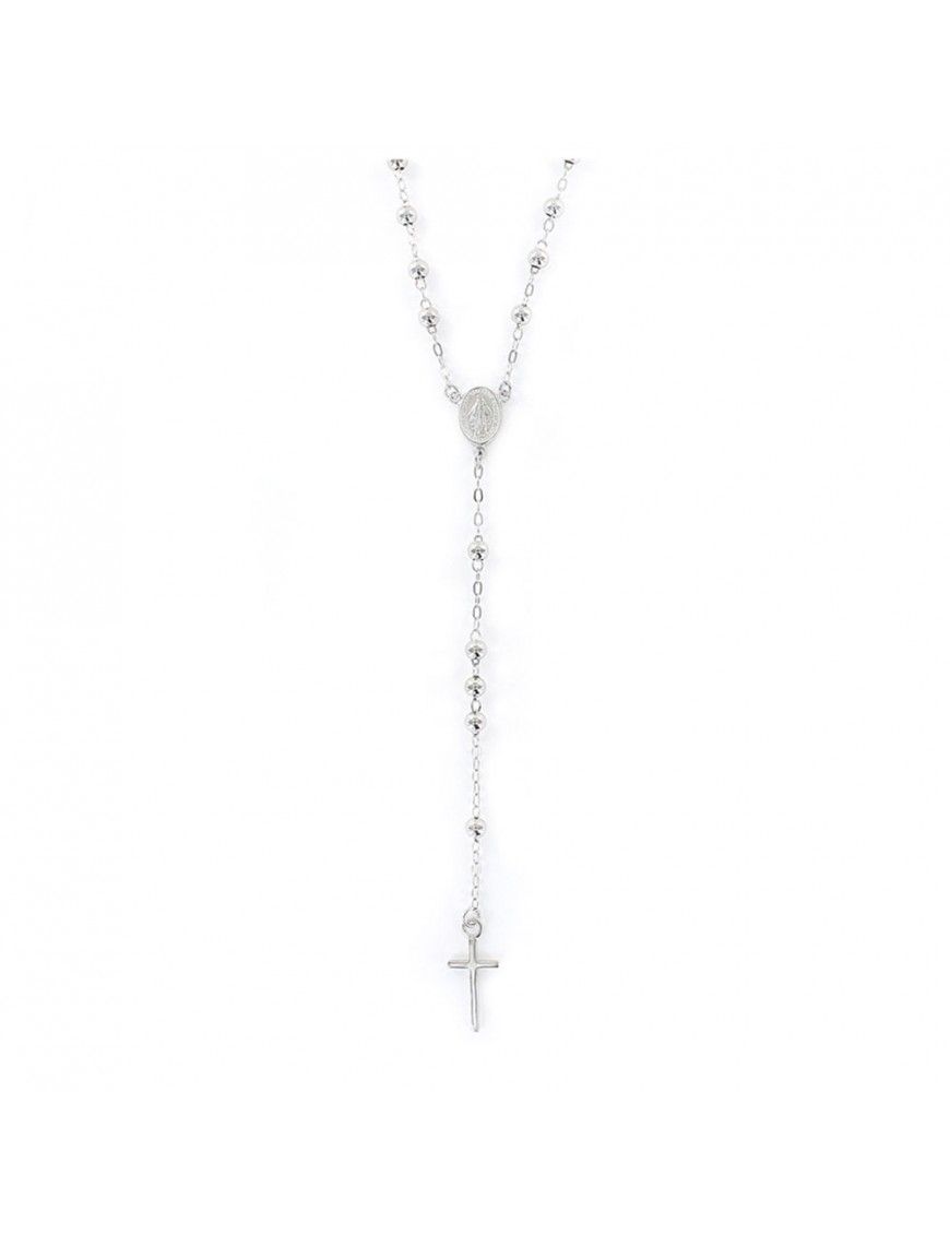 Rosario de plata bolas de Milagrosa 9105724