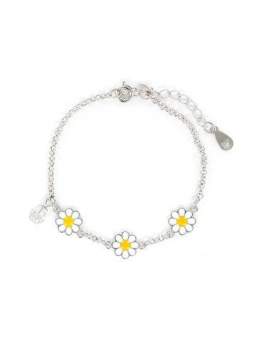 Pulsera Plata Niña Margaritas esmaltadas 9105977