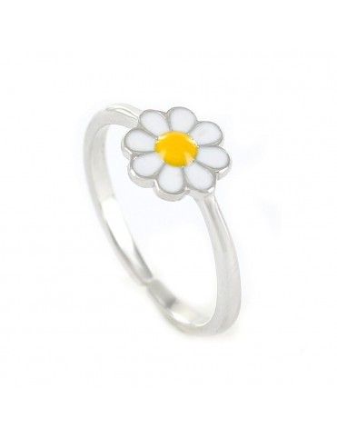 Anillo Plata niña margarita esmaltada 9105987