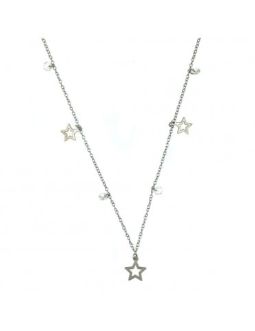 Collar Plata circonitas y estrellas colgantes niña 026535-1-1-1