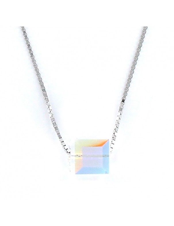 Collar Plata Cubo Swarovski 9101549