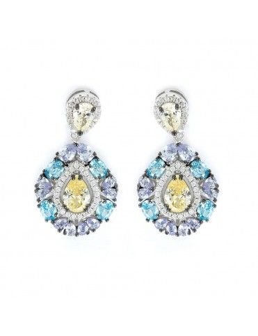 Pendientes Plata Mujer Piedras 9103141