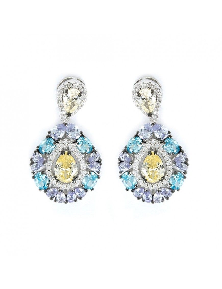 Pendientes Plata Mujer Piedras 9103141