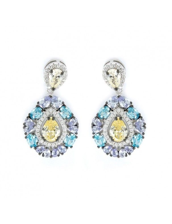 Pendientes Plata Mujer Piedras 9103141