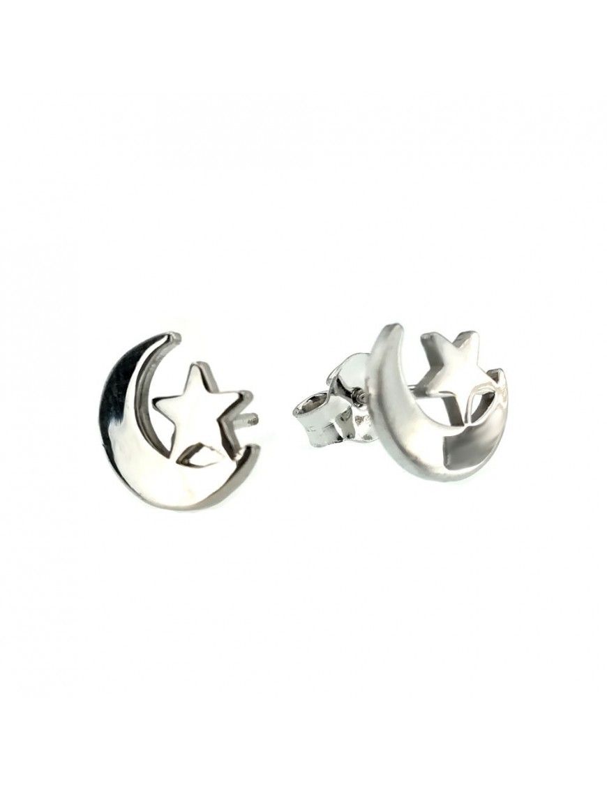 Pendientes Plata mujer estrella con luna 0196706-1-1