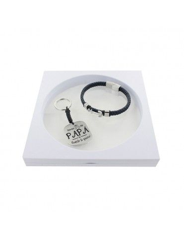 Pack pulsera de cuero + llavero papá  9106603