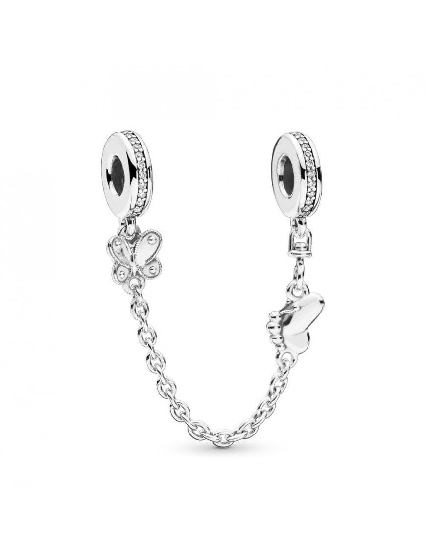 Cadena de seguridad Pandora Plata  Mariposas 797865CZ-05