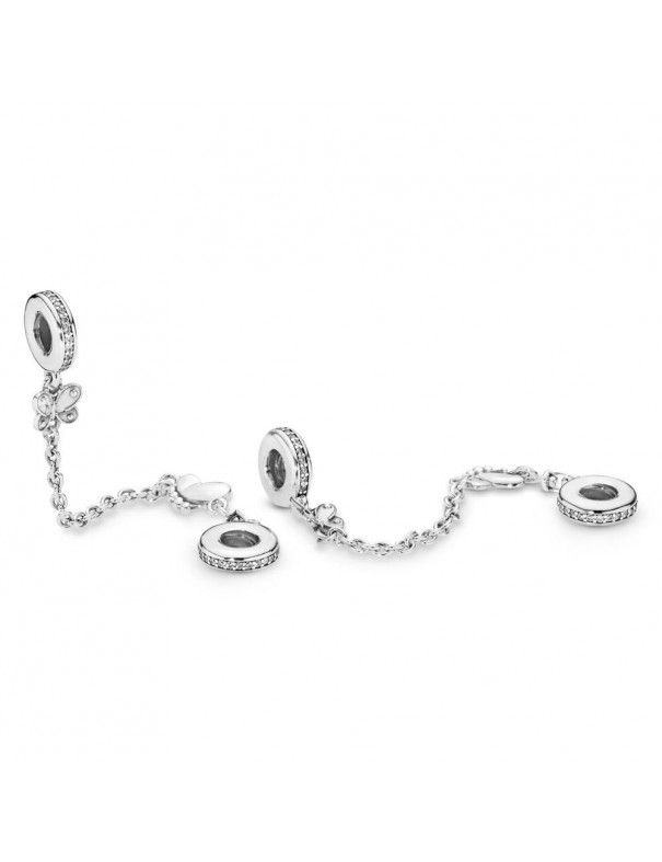 Cadena de seguridad Pandora Plata  Mariposas 797865CZ-05