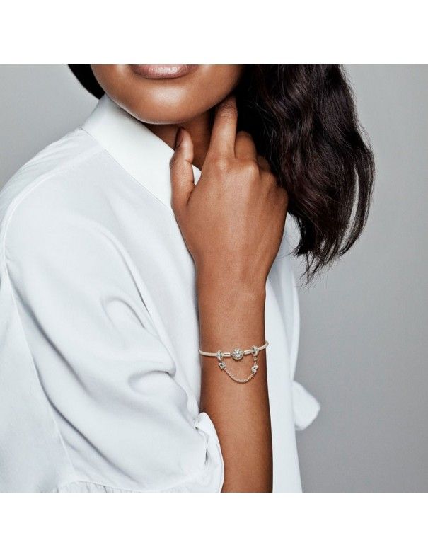 Cadena de seguridad Pandora Plata  Mariposas 797865CZ-05