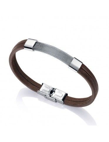 Pulsera Viceroy Acero y piel Hombre 6451P01011