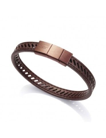 Pulsera Viceroy Acero y piel Hombre 75110P01010