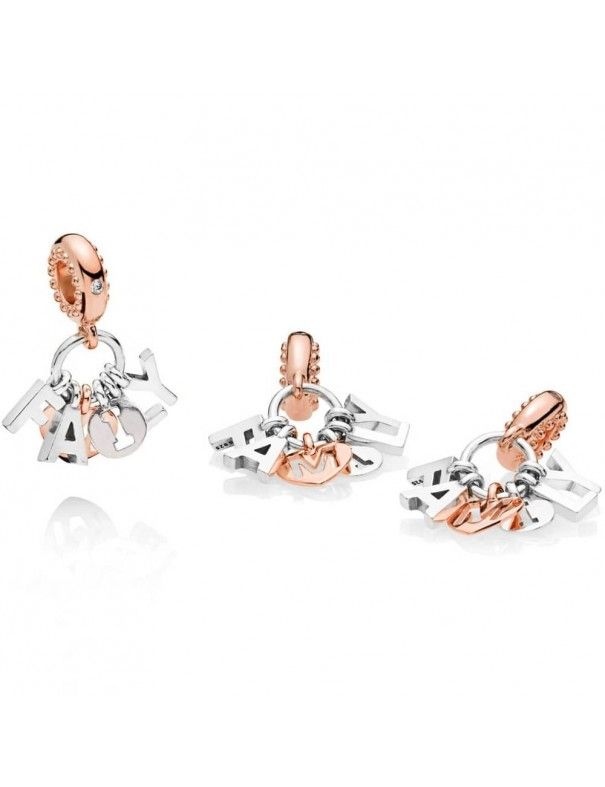 Charm colgante Pandora plata Rose Familia Perfecta 787785CZ