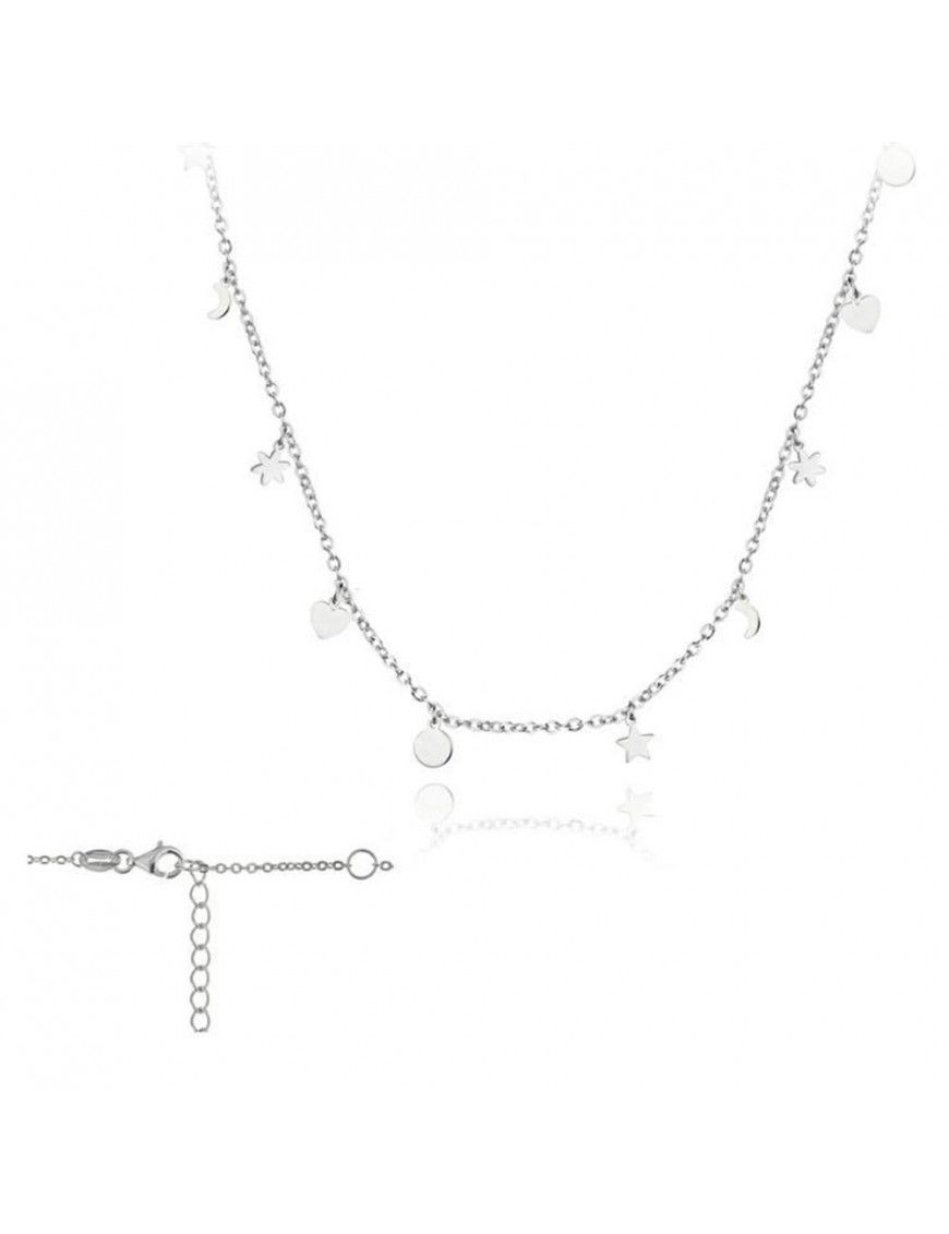 Collar Plata Mujer Estrellas, Círculos y luna 174435