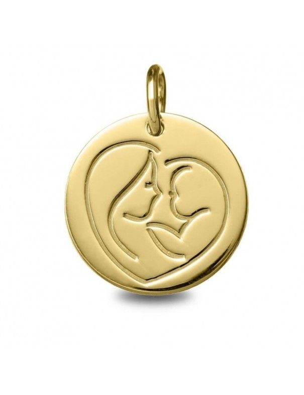 Medalla Oro amarillo de 18k 1962014 Mamá con bebé