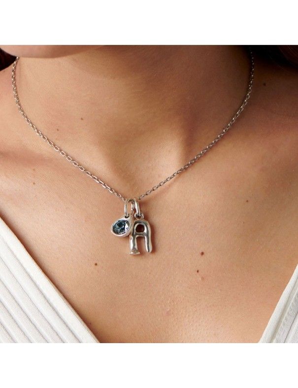 Collar Unode50 letra C + charm blue CHA0029&0079&COL1366