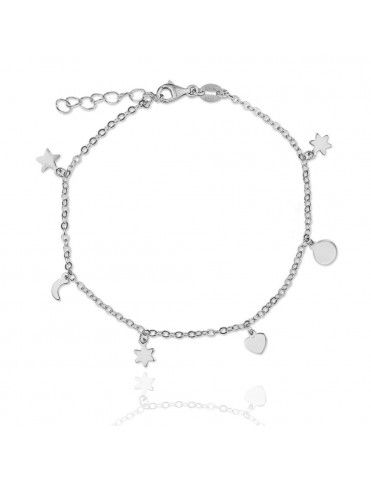 Pulsera Plata corazón estrella Mujer 115358